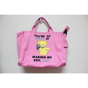 Marc Jacobs Magda Archer Pink Bear Canvas Pink Tote Bag Purse